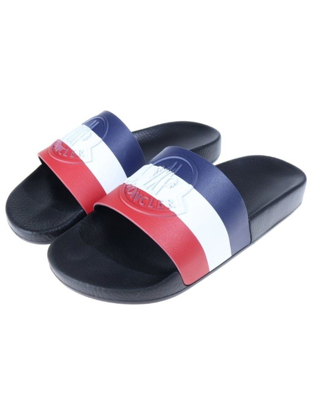 Moncler Basile Tricolore Flat Sandal Rubber Blue White Red